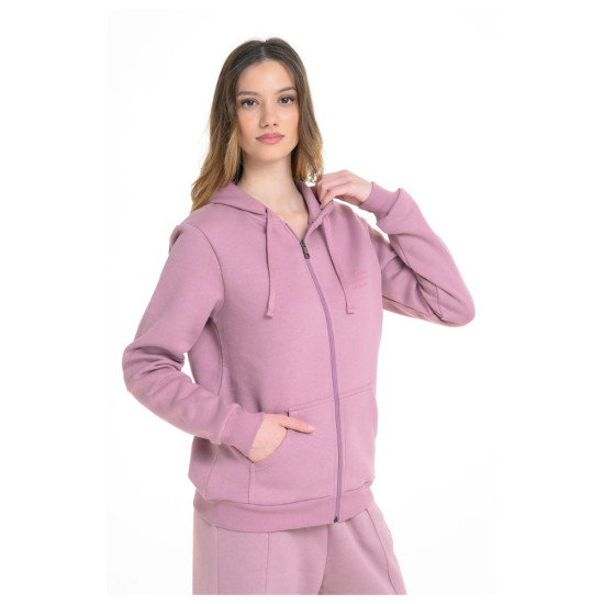 Target Γυναικεία ζακέτα Hood Print Fleece Hoodie ''Vibes''